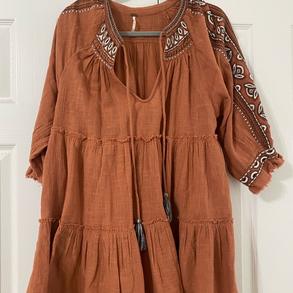 Free People Rust Boho Top
